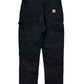 Vintage Carhartt Flannel Lined Black Double Knee Carpenter Pants Size 34x30