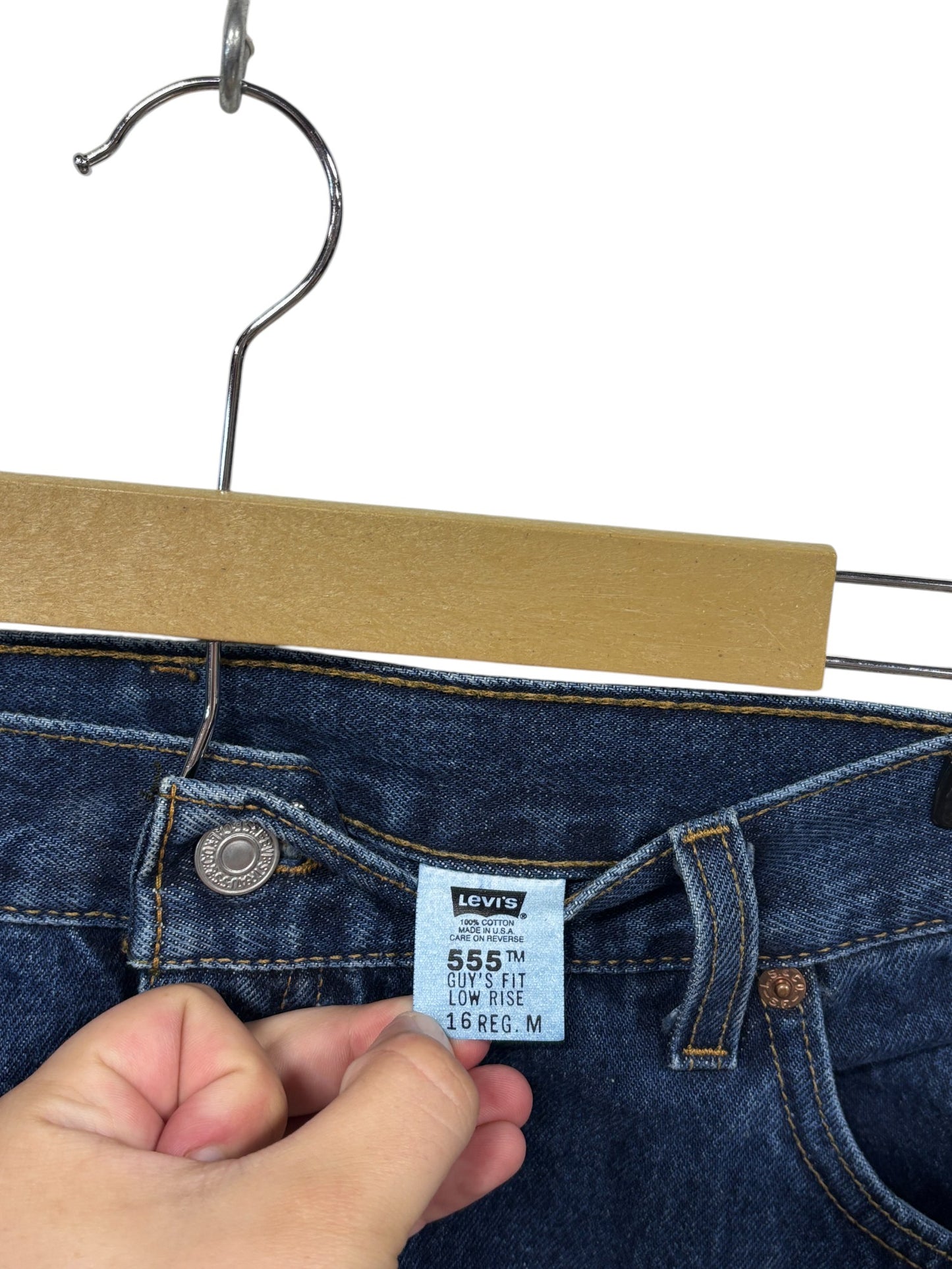 Vintage 90's Levi's Women's 555 Guys Fit Low Rise Denim Jeans Size 36x32