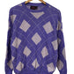 Vintage 80's Women's Bel Ami Purple Argyle Knit Sweater Size Large