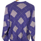 Vintage 80's Women's Bel Ami Purple Argyle Knit Sweater Size Large