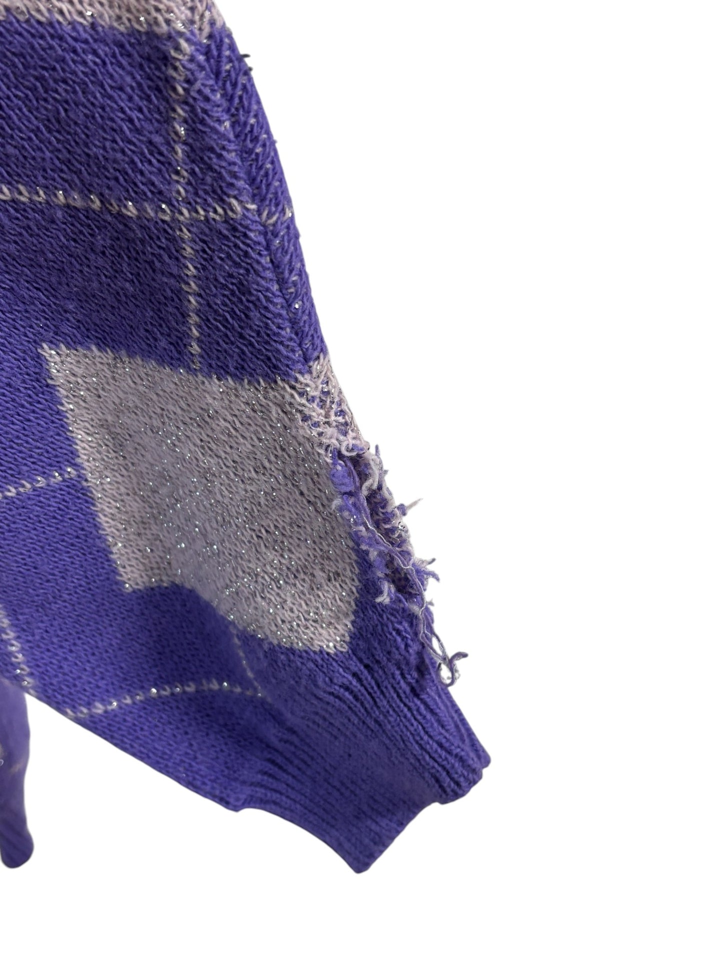 Vintage 80's Women's Bel Ami Purple Argyle Knit Sweater Size Large
