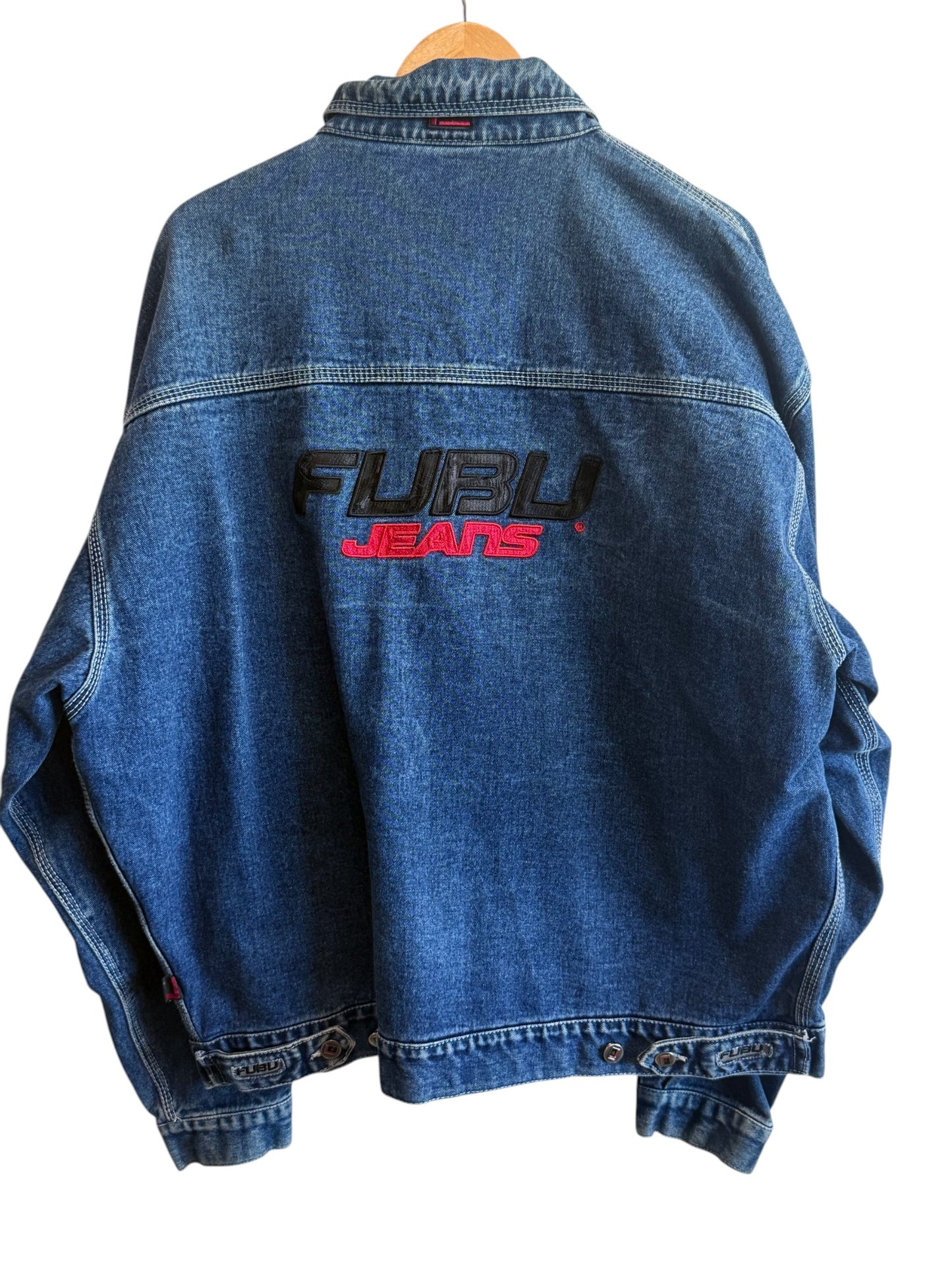 Vintage 90's FUBU Denim Jean Trucker Jacket Size XL