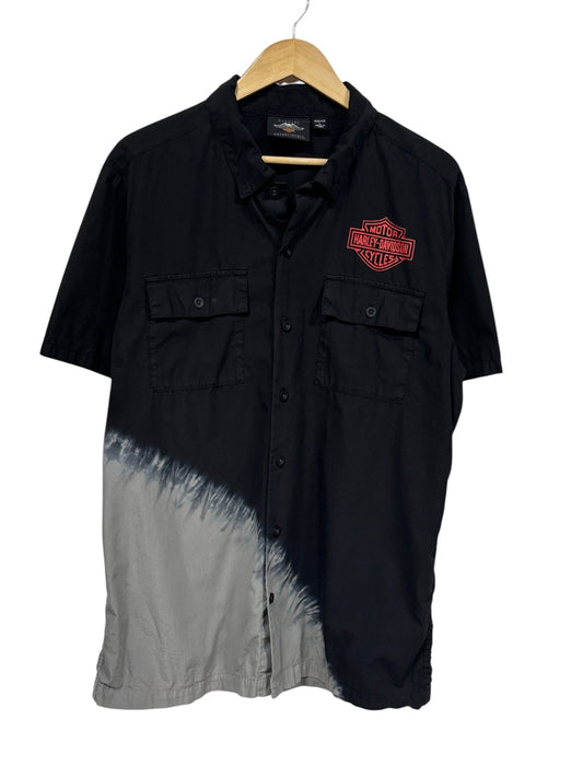 Harley Davidson Biker Short Sleeve Button Up Shirt Size Large