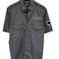Harley Davidson Grey Short Sleeve Button Up Mechanic Shirt Size Large