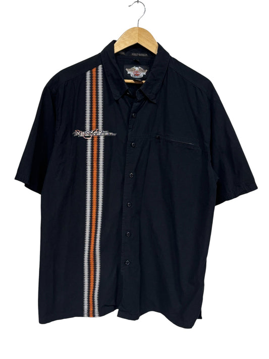 Vintage Harley Davidson Short Sleeve Button Up Shirt Size XL