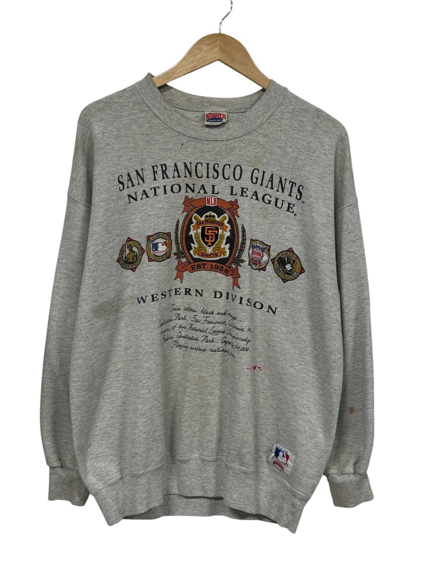 Vintage 90's San Francisco Giants Nutmeg Embroidered Baseball Sweater Size XL