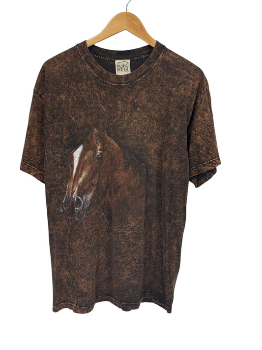 Vintage Y2K Horse Nature AOP Shirt Size Large