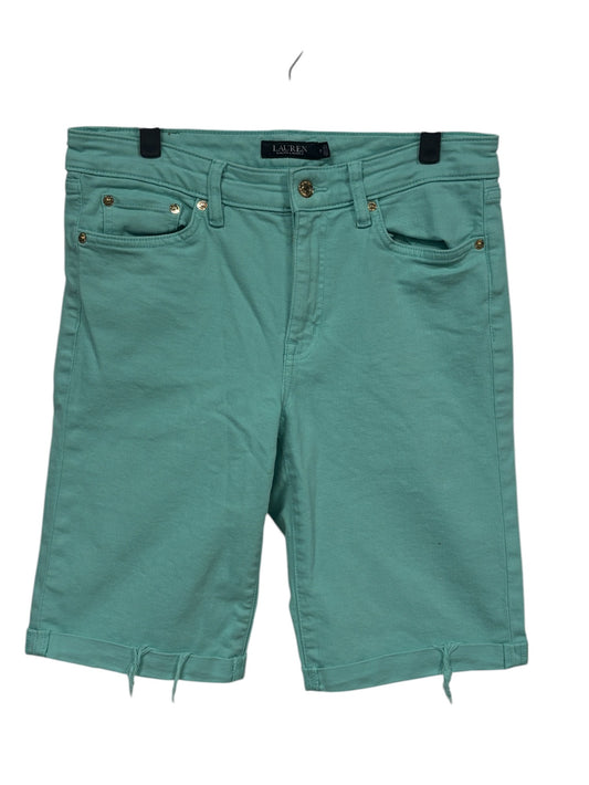 Vintage Lauren by Ralph Lauren Women's Green Denim Shorts Size 32