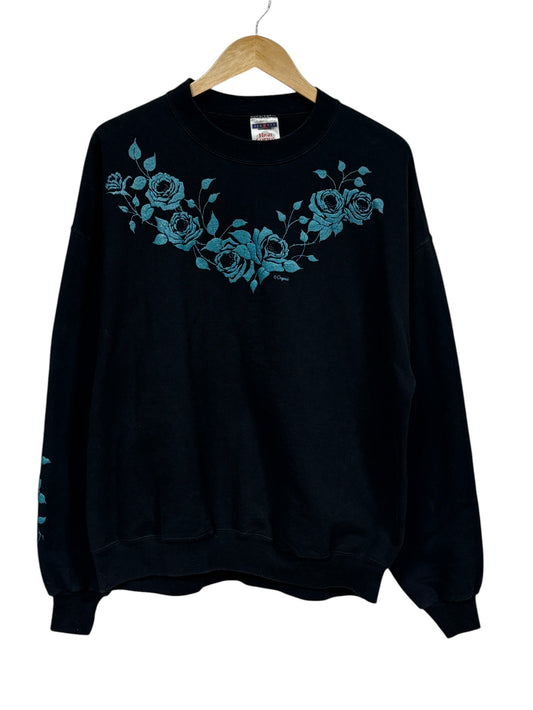 Vintage 90's Floral Pattern Crewneck Sweater Size XL
