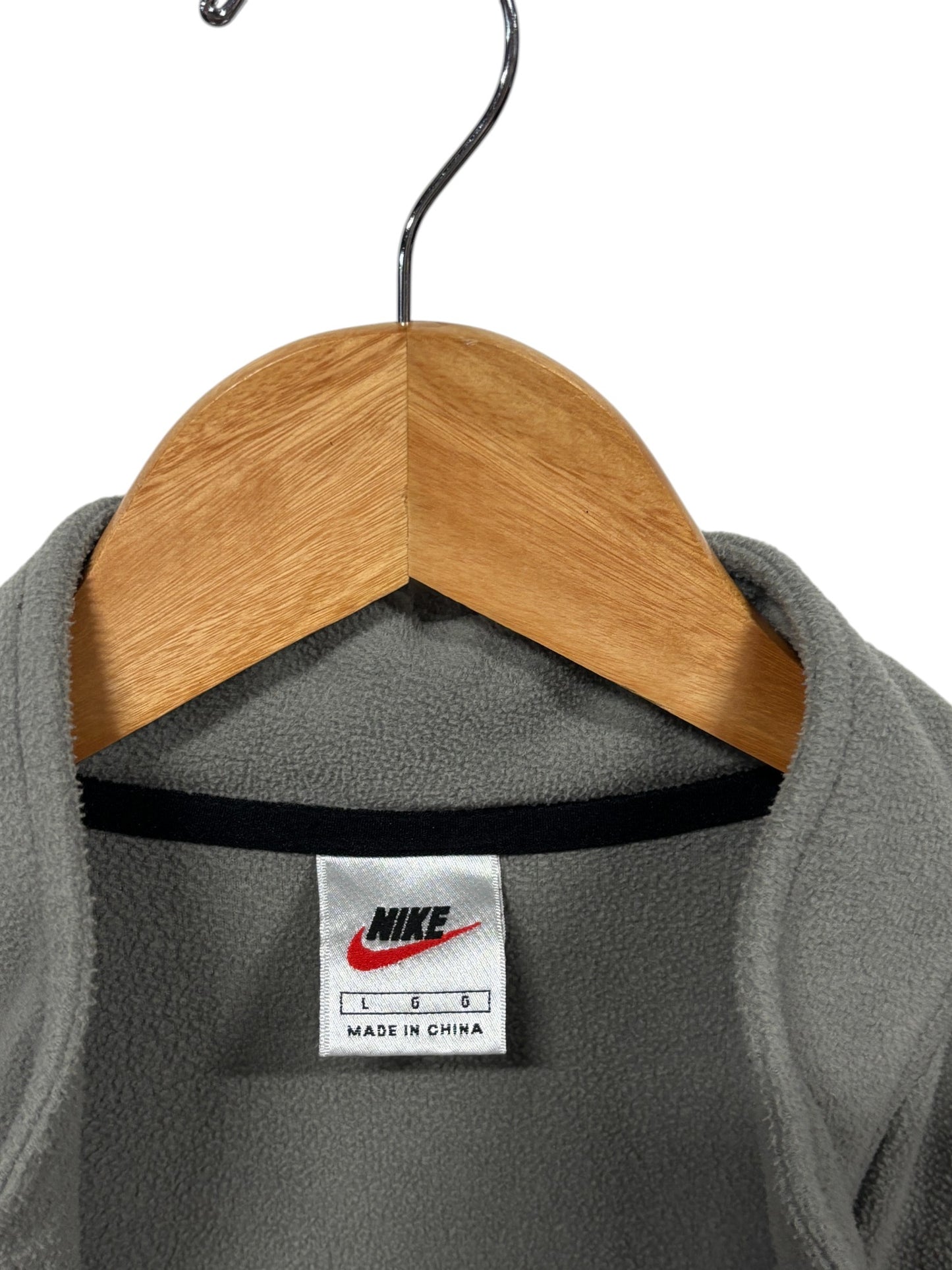 Vintage 90's Nike Grey Fleece Zip Up Vest Size Large