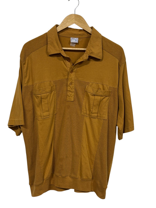 Vintage 80's Casual Joe Haband Yellow Polo Shirt Size XL