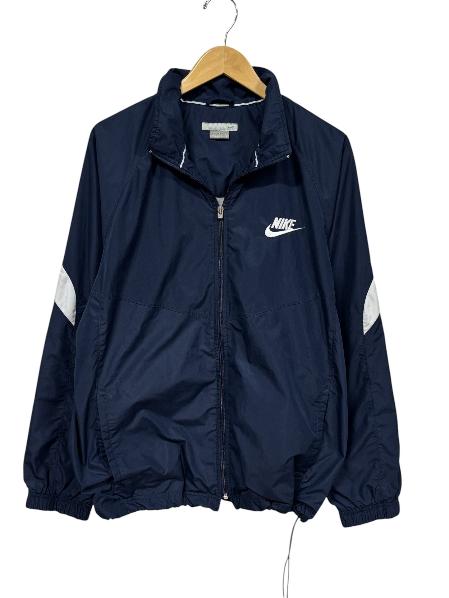 Vintage Y2K Nike Blue White Zip Up Windbreaker Jacket Size Large