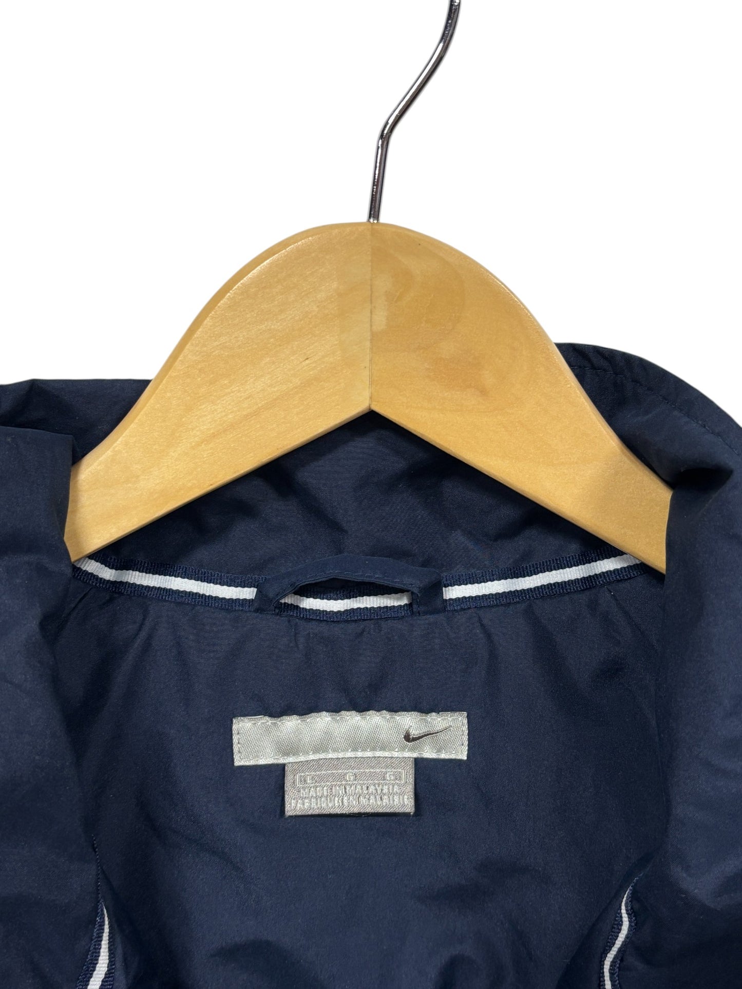 Vintage Y2K Nike Blue White Zip Up Windbreaker Jacket Size Large