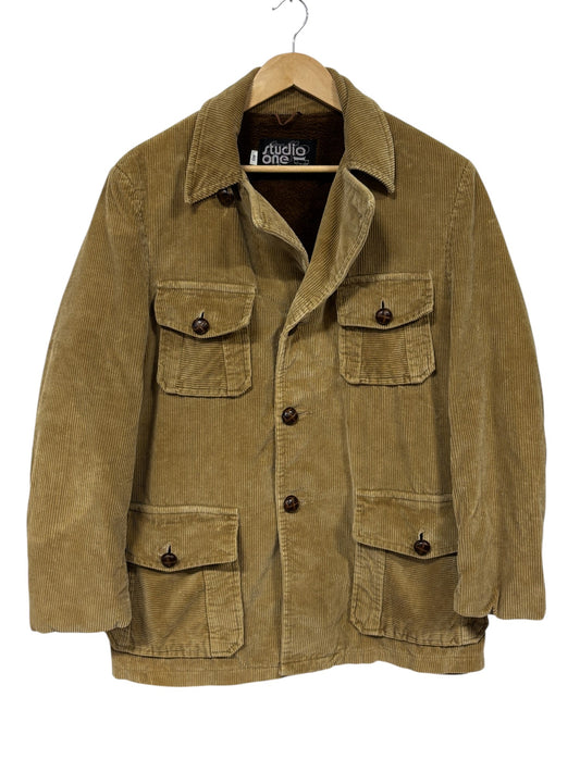 Vintage 70's Studio One Brown Corduroy Button Up Jacket Size XL