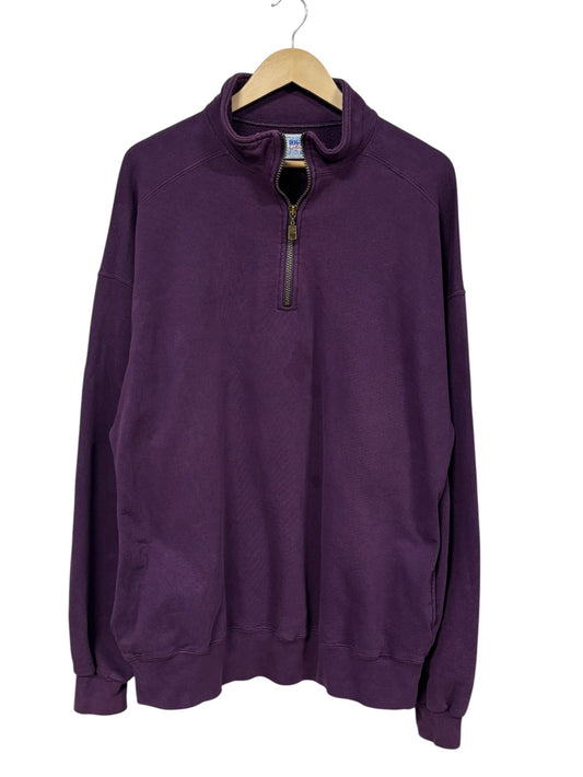Vintage 90's Russell Athletic Purple Quarter Zip Sweater Size XXL