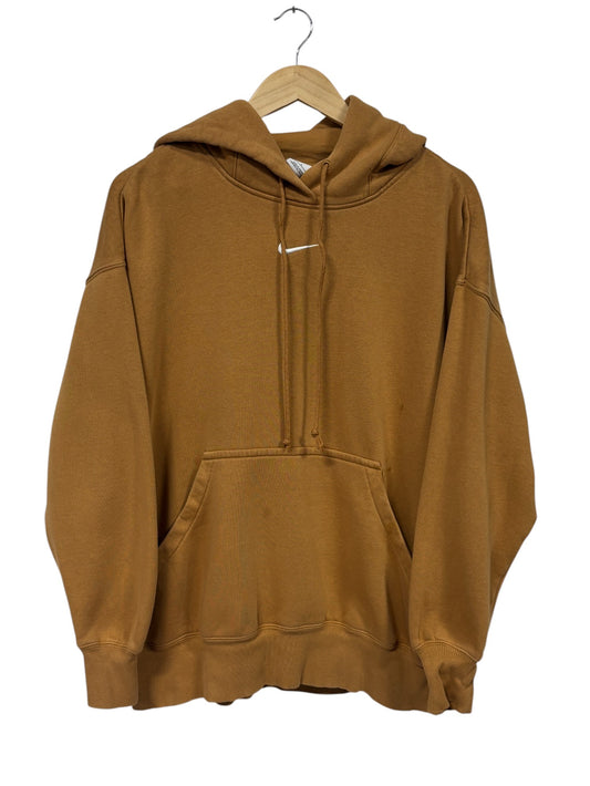 Nike Brown Center Swoosh Pullover Hoodie Size Large