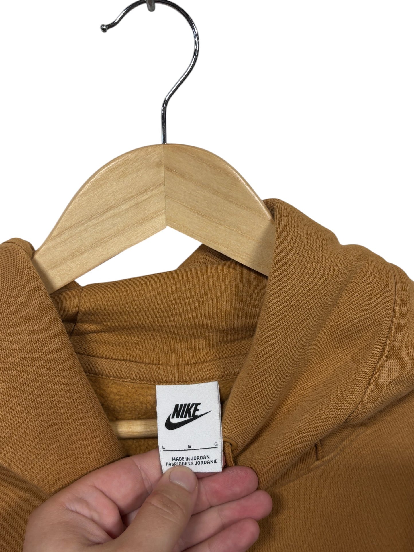Nike Brown Center Swoosh Pullover Hoodie Size Large