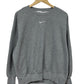 Nike Grey Center Swoosh Crewneck Sweater Size Medium