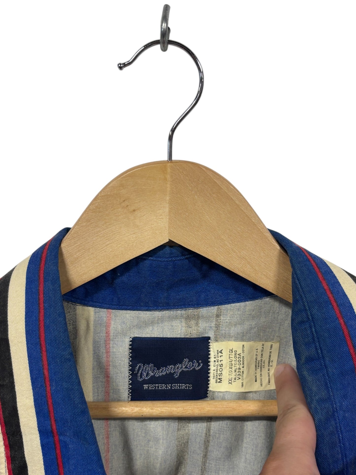 Vintage Wrangler Brushpopper Pearl Snap Button Up Western Shirt Size XXL