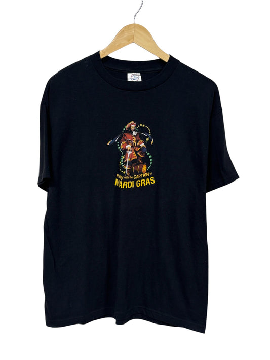 Vintage Y2K Captain Morgan Mardi Gras Graphic Tee Size Large