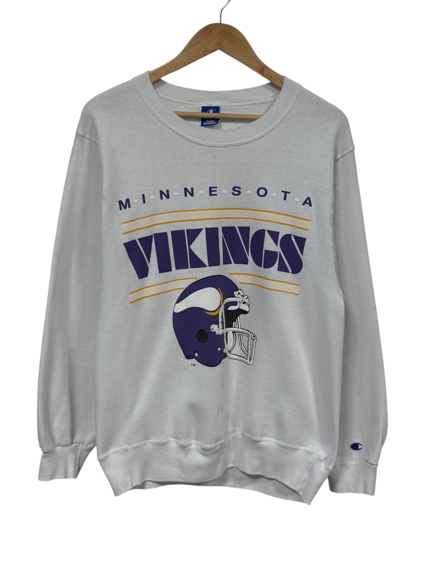 Vintage 90's Champion Minnesota Vikings NFL Logo Sweater Size Large