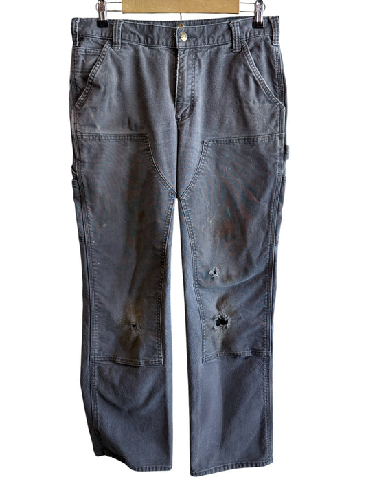 Carhartt Grey Double Knee Relaxed Fit Carpenter Pants Size 33x32
