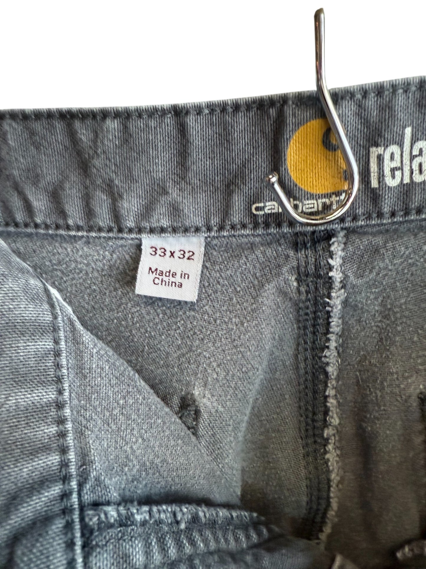 Carhartt Grey Double Knee Relaxed Fit Carpenter Pants Size 33x32