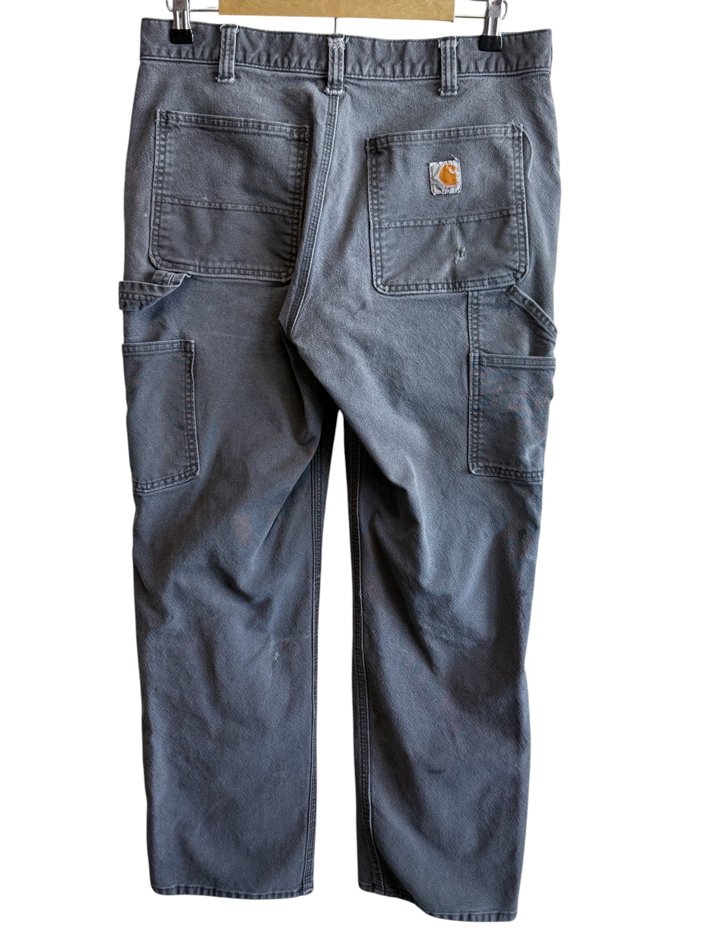 Carhartt Grey Double Knee Relaxed Fit Carpenter Pants Size 33x32
