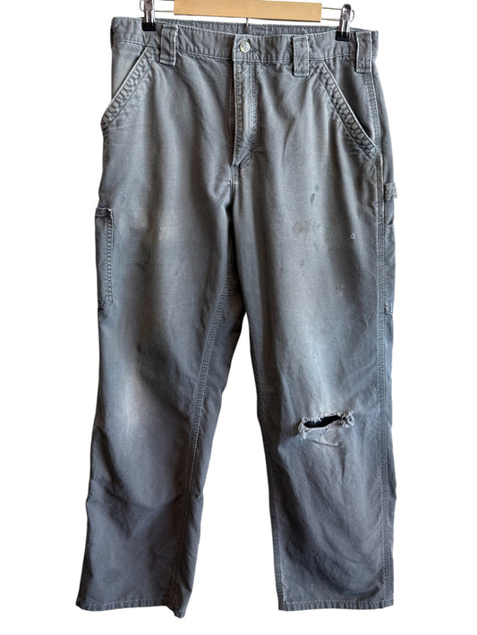 Carhartt Grey Dungaree Fit Carpenter Pants Size 34x32