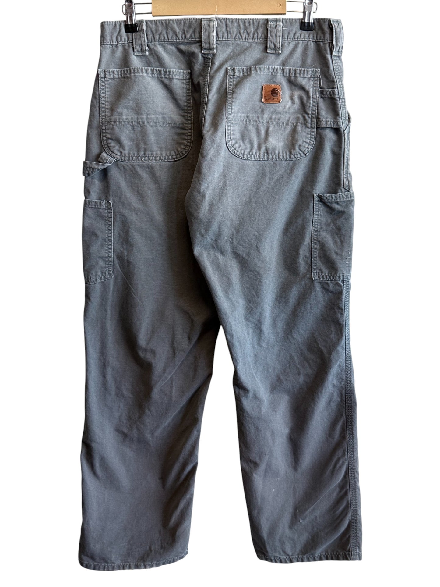 Carhartt Grey Dungaree Fit Carpenter Pants Size 34x32