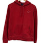 Nike Small Swoosh Red Pullover Hoodie Size Medium