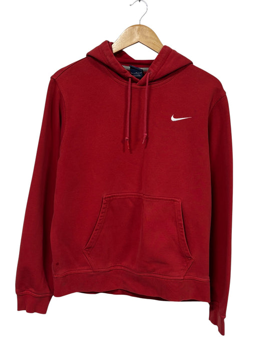Nike Small Swoosh Red Pullover Hoodie Size Medium