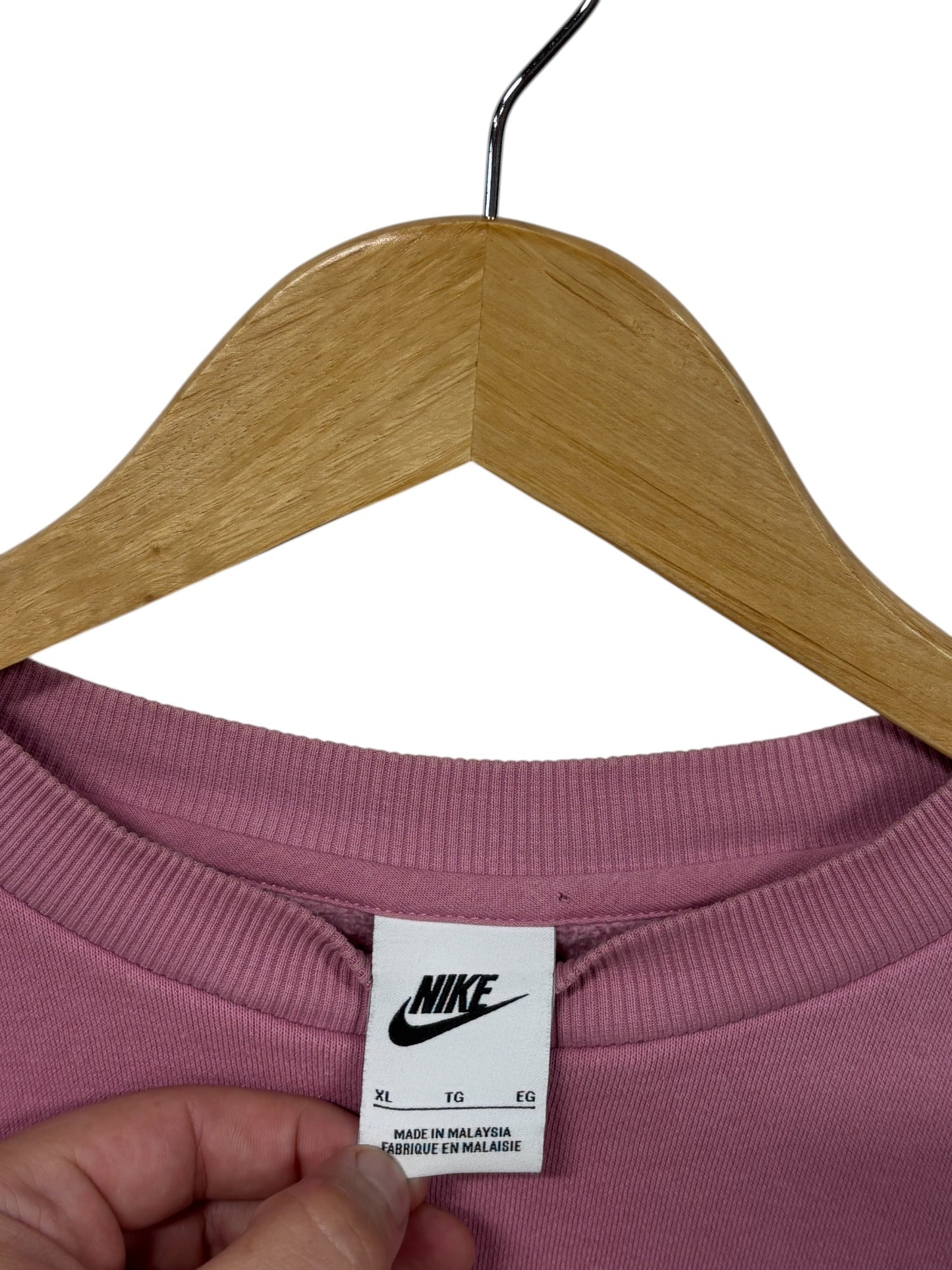 Nike Women's Pink Center Swoosh Sweater Size XL