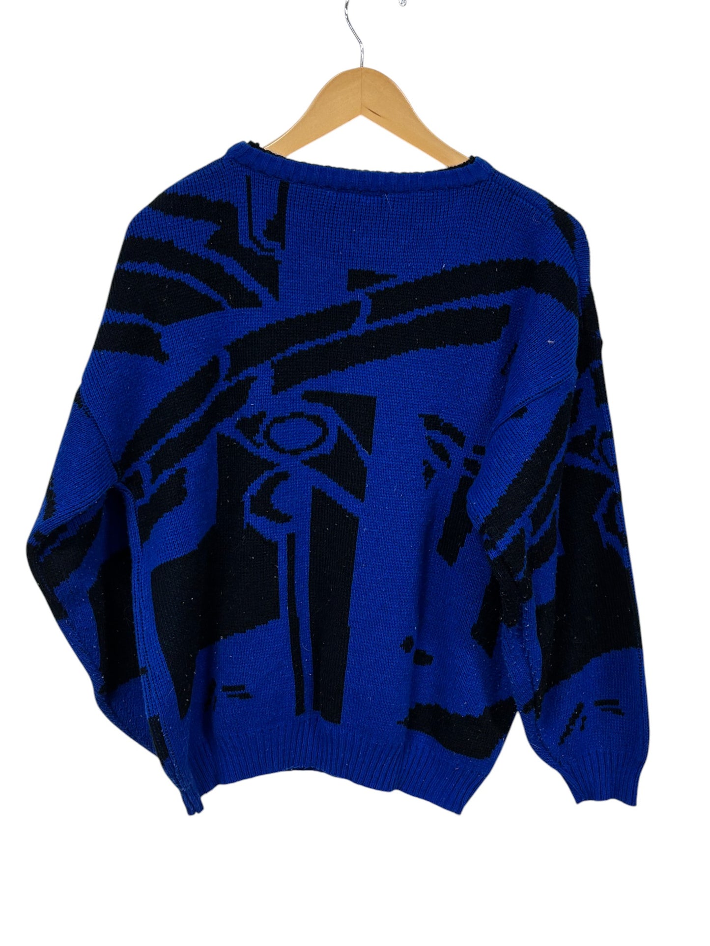 Vintage 80's Women's Abstract Art Acrylic Knit Sweater Size Large