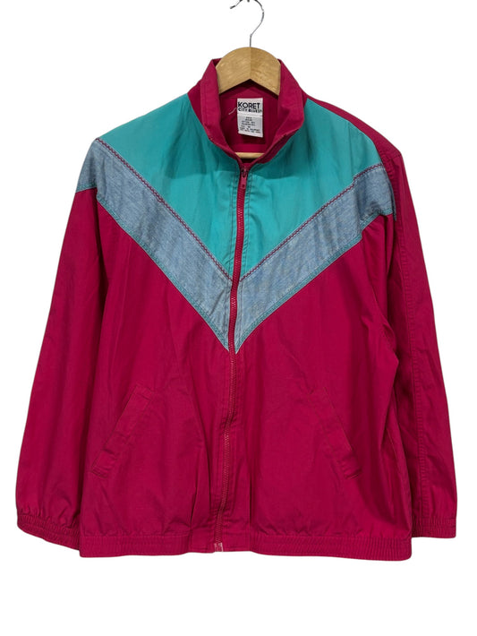 Vintage 90's Women's Multicolor Full Zip Windbreaker Jacket Size Medium