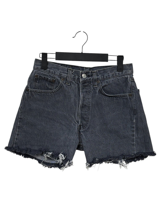 Vintage 90's Levi's Women's Made in USA Black Denim Shorts Size 26