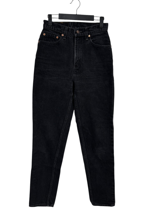 Vintage Levi's Women's 521 Tapered Fit Black Denim Jeans Size 26x31