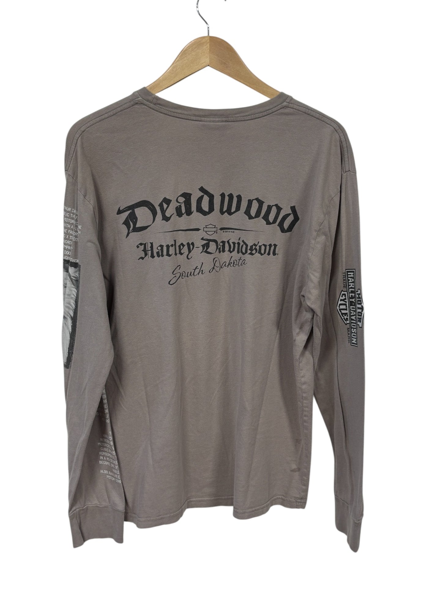 Harley Davidson Deadwood Biker Long Sleeve Shirt Size Large