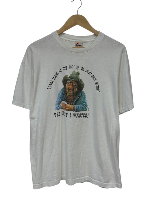Vintage 90's Spent My Money on Beer and Women Graphic Tee Size Large
