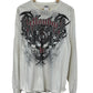 Vintage Y2K Skeleton Biker Big Print Graphic Long Sleeve Size XXL