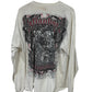 Vintage Y2K Skeleton Biker Big Print Graphic Long Sleeve Size XXL