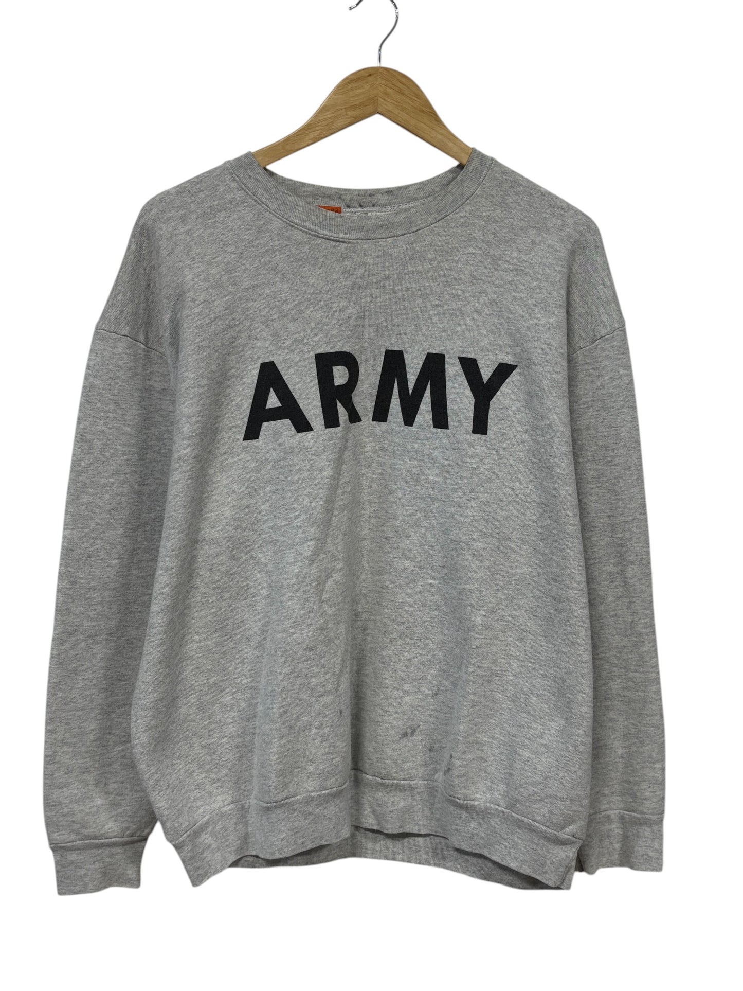 Vintage Army Military Surplus Classic Grey Sweater Size Large