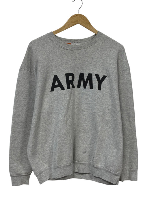 Vintage Army Military Surplus Classic Grey Sweater Size Large