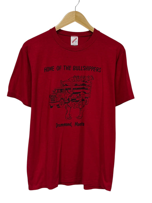 Vintage 90's Drummond Montana Bullshippers Farming Tee Size Large