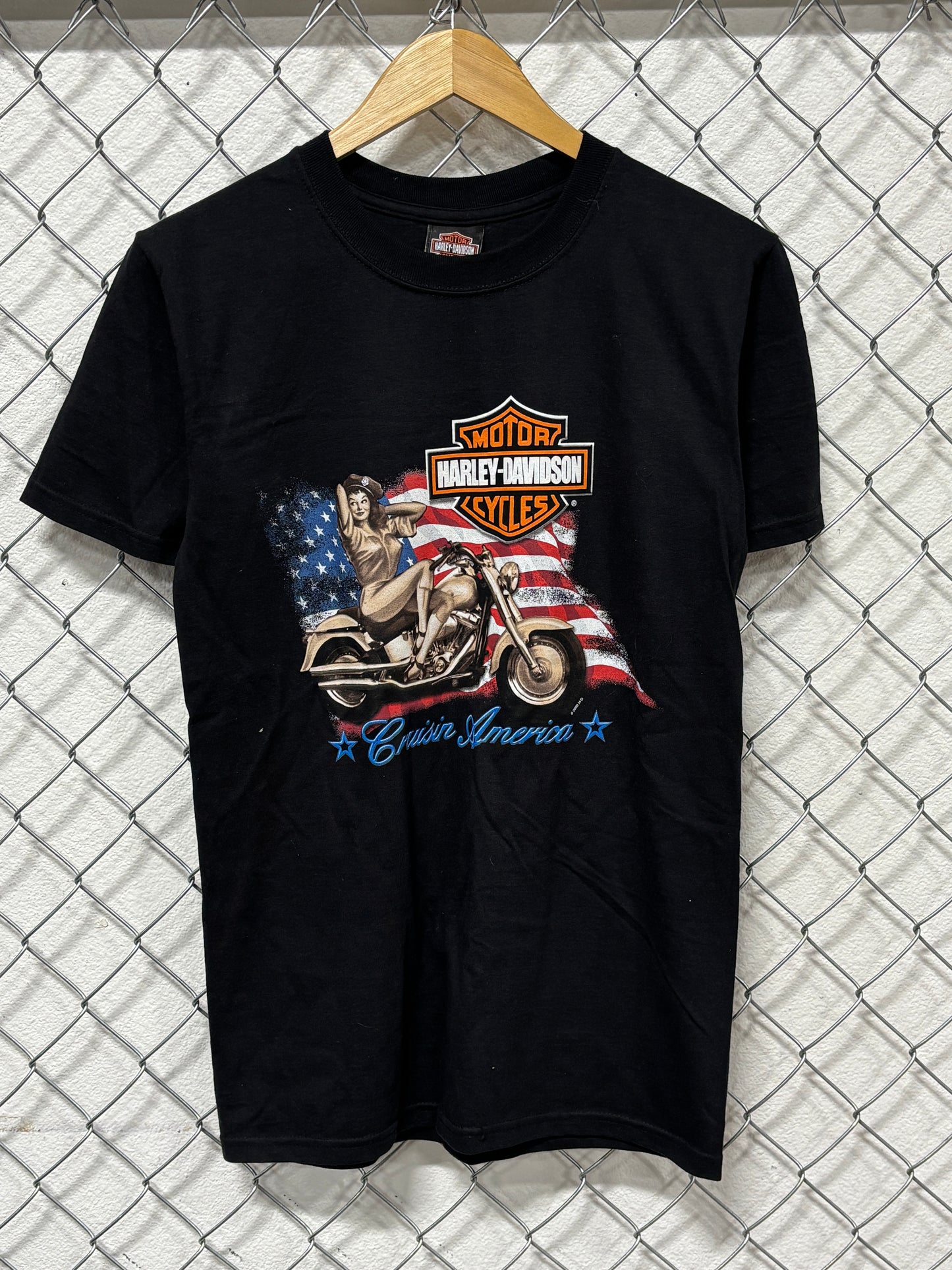Harley Davidson Cruisin America Biker Babe Tee Size Small