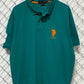 Y2K USPA Big Pony Logo Teal Polo Shirt Size XXL