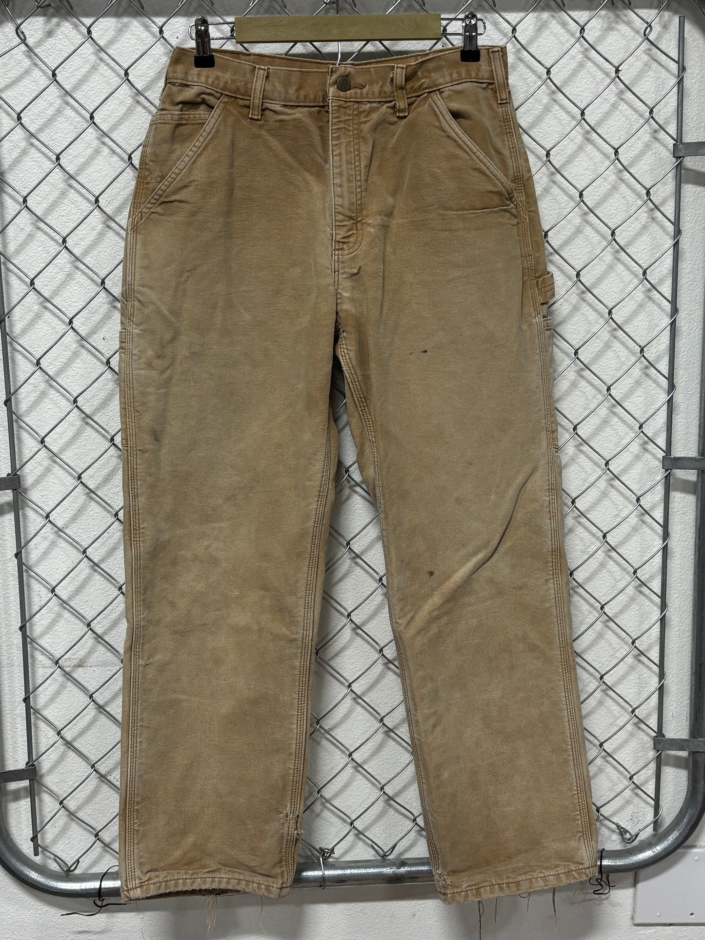 Carhartt Flannel Lined Brown Carpenter Pants Size 30x30