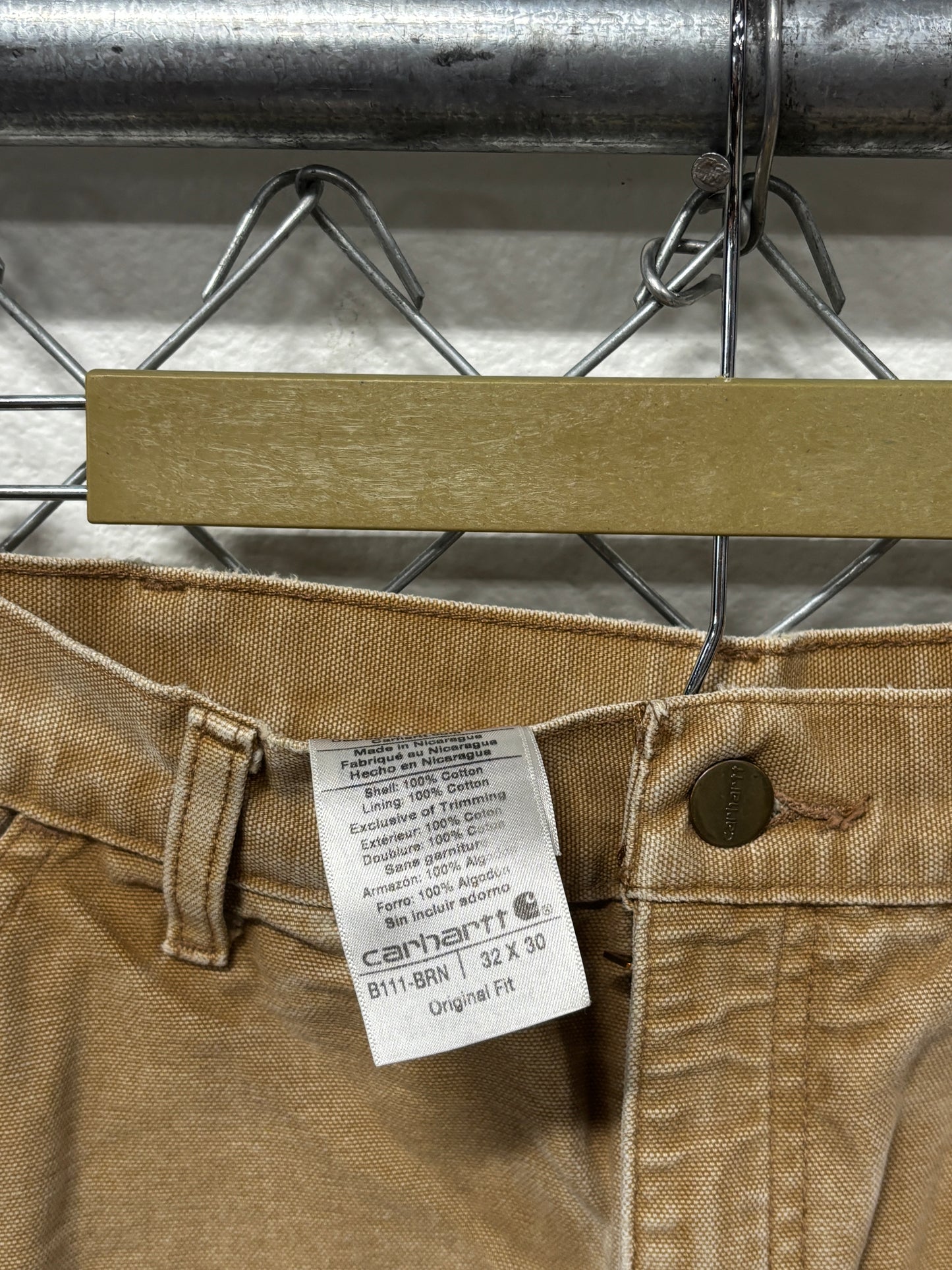 Carhartt Flannel Lined Brown Carpenter Pants Size 30x30