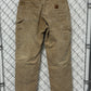 Carhartt Flannel Lined Brown Carpenter Pants Size 30x30