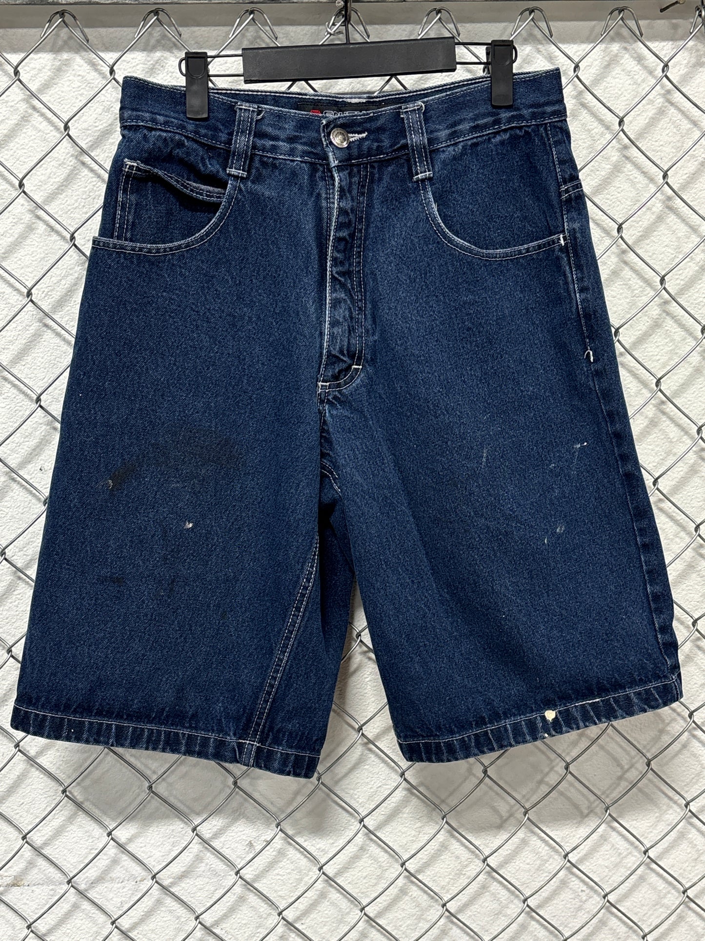 Y2K South Pole Dark Blue Baggy Denim Jean Shorts Size 29